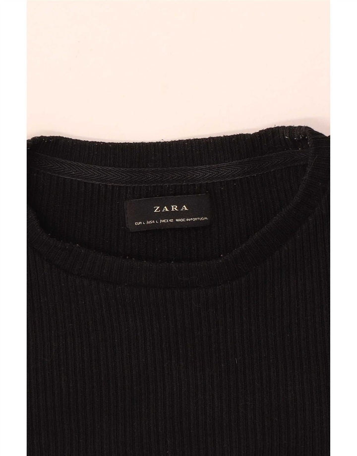 Zara Herre T-Shirt Top Stor Sort