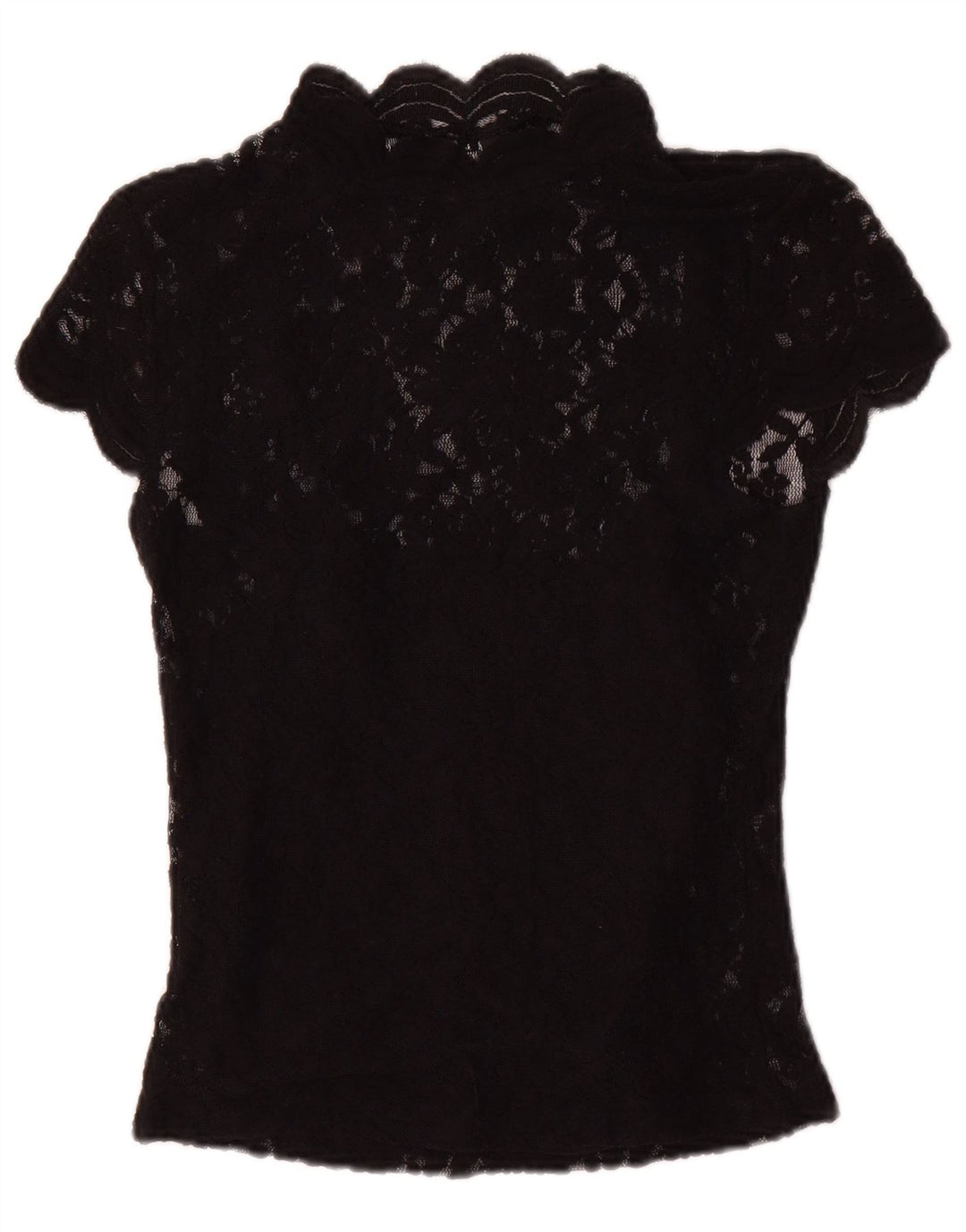 Zara Dame Blouse Top UK 8 Small Black Floral Polyester