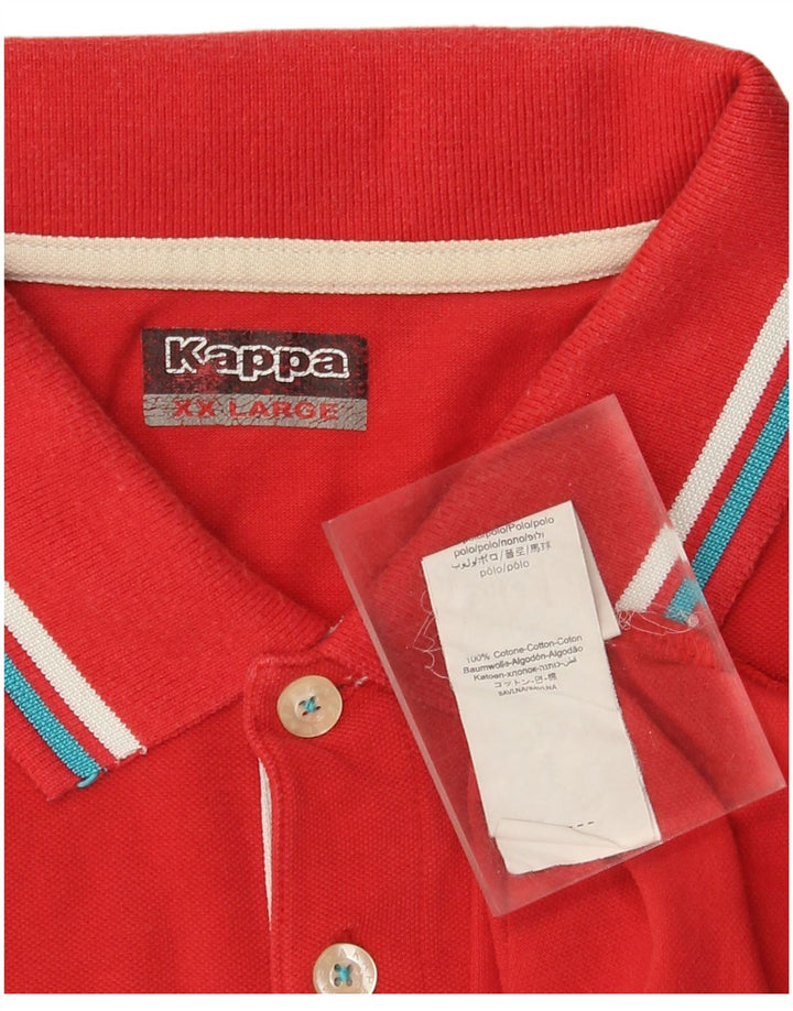 Kappa herre poloshirt 2XL rød bomuld