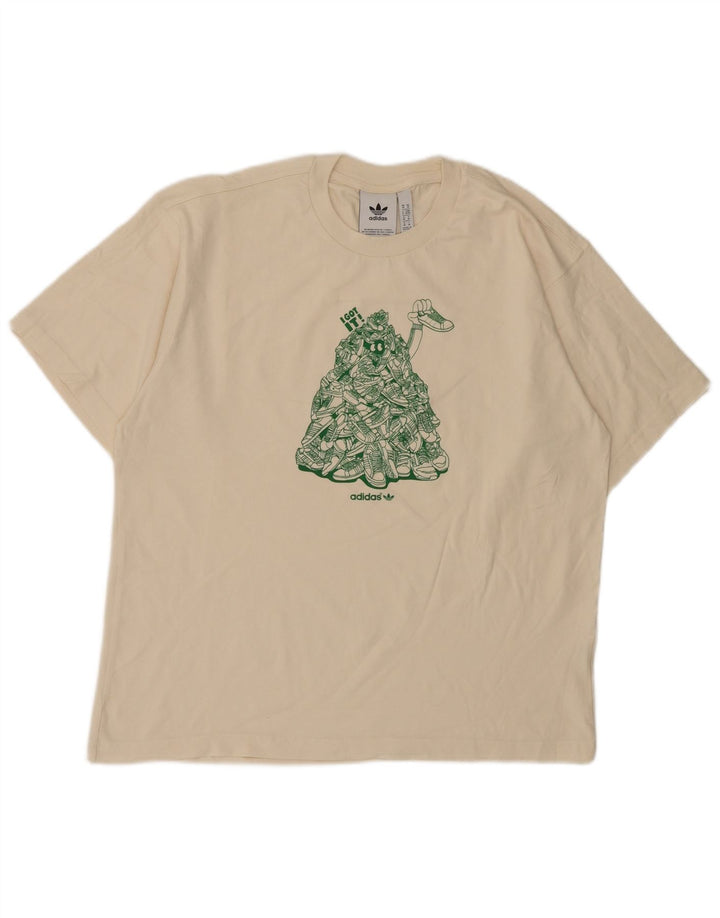 Adidas Grafisk T-shirt top til mænd, medium hvid