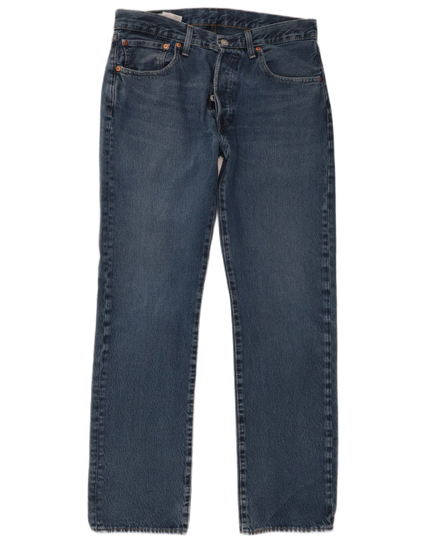 Levi's Herre 501 lige jeans W32 L32 blå bomuld