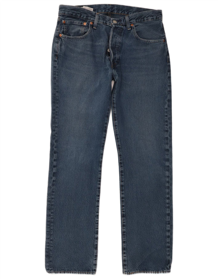 Levi's Herre 501 lige jeans W32 L32 blå bomuld