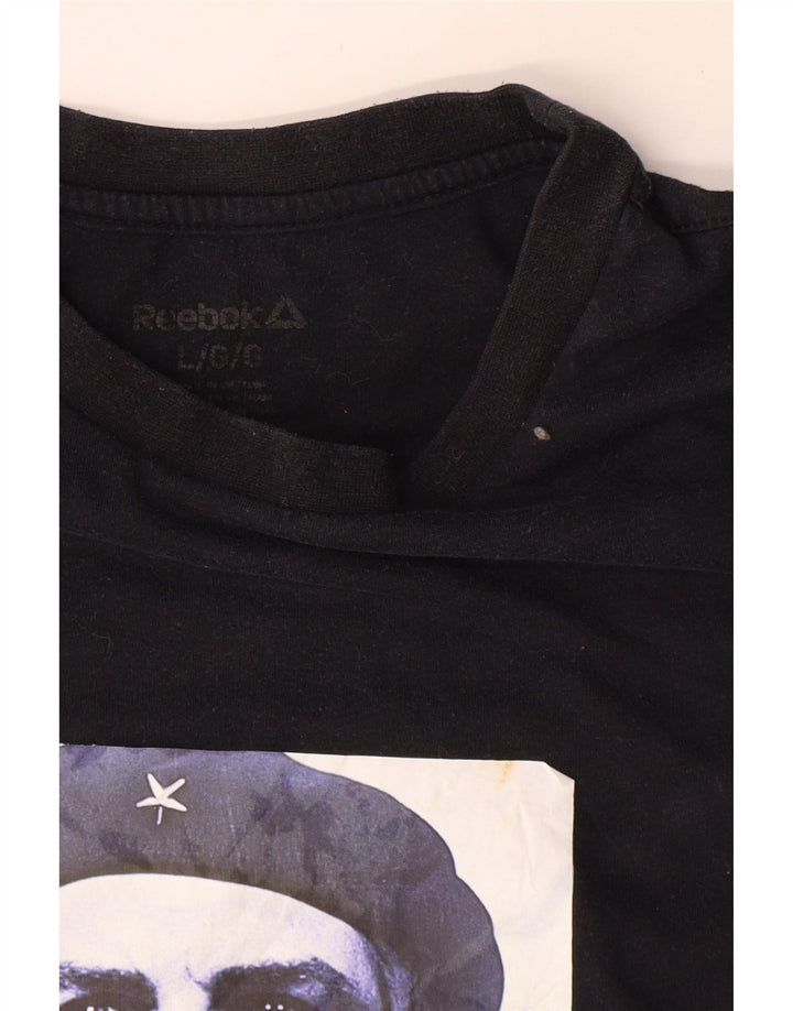 Reebok Herre grafisk T-shirt Top Stor sort bomuld