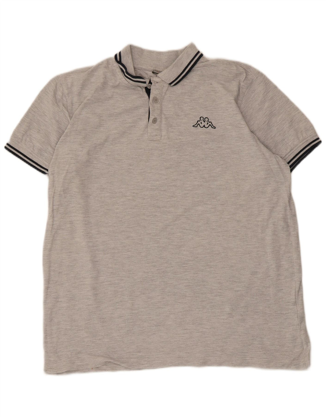 Kappa herre poloshirt XL grå stribet bomuld