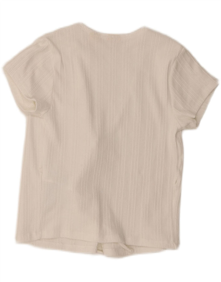 Levi's Womens Crop Wrap Shirt Bluse UK 4 XS Hvid Bomuld