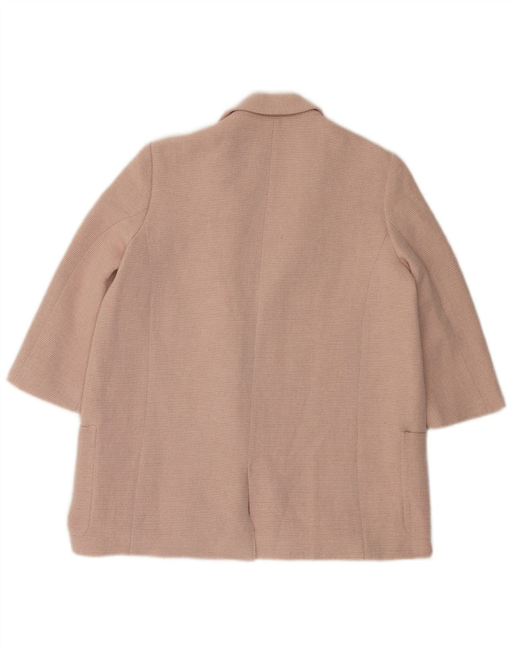 ZARA Dame Oversized åben 3/4-ærmet blazerjakke UK 10 Small Pink