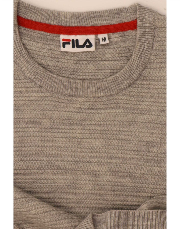 Fila Herre Crew Neck Jumper Sweater Medium Grey Flecked