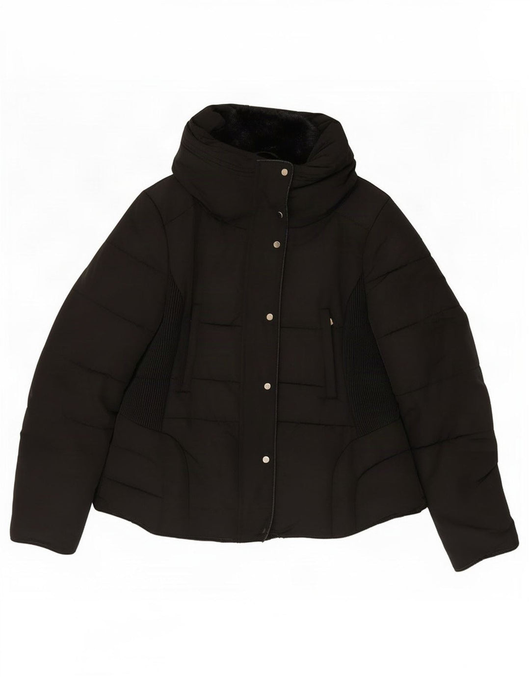 Zara Dame Polstret Jakke UK 18 XL Sort Polyester