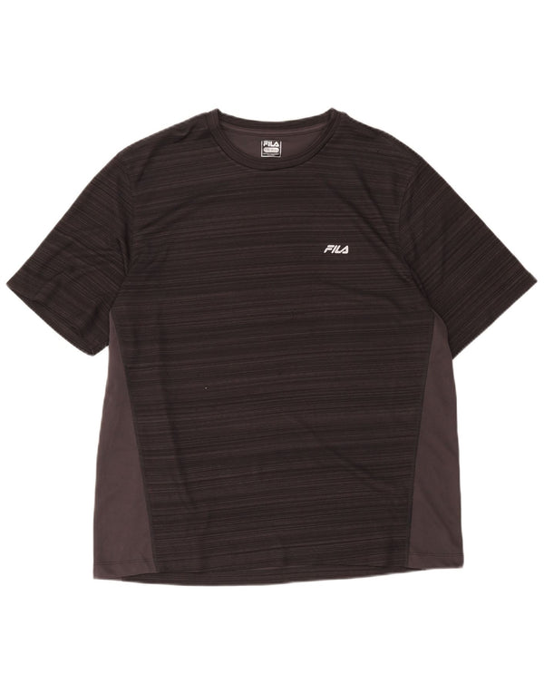 Fila Herre Slim Fit T-Shirt Top 2XL Grå Colourblock Polyester