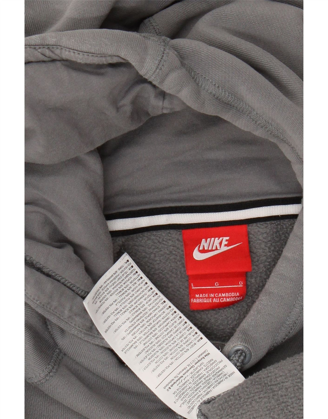 NIKE Grafisk hættetrøje til mænd, stor grå bomuld