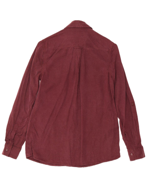Marks & Spencer Dameskjorte UK 8 Small Burgundy Lyocell