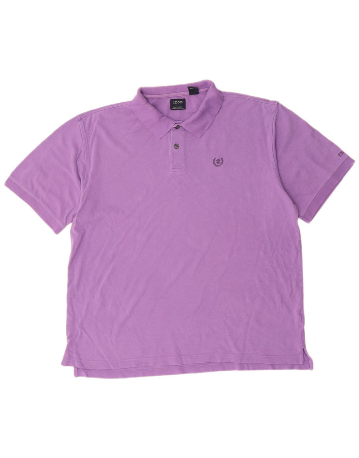 IZOD Poloshirt til mænd XL Lilla bomuld