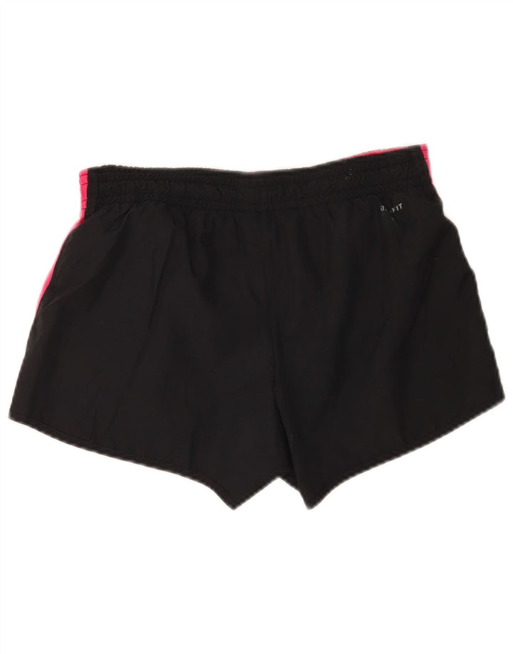 Nike Dame Dri Fit Sports Shorts UK 10 Small Black Colourblock Polyester