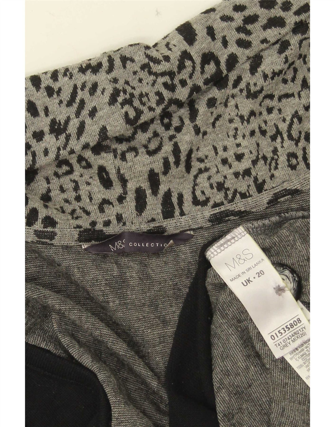 Marks & Spencer Dame Asymmetrisk Cardigan Sweater UK 20 2XL Grå