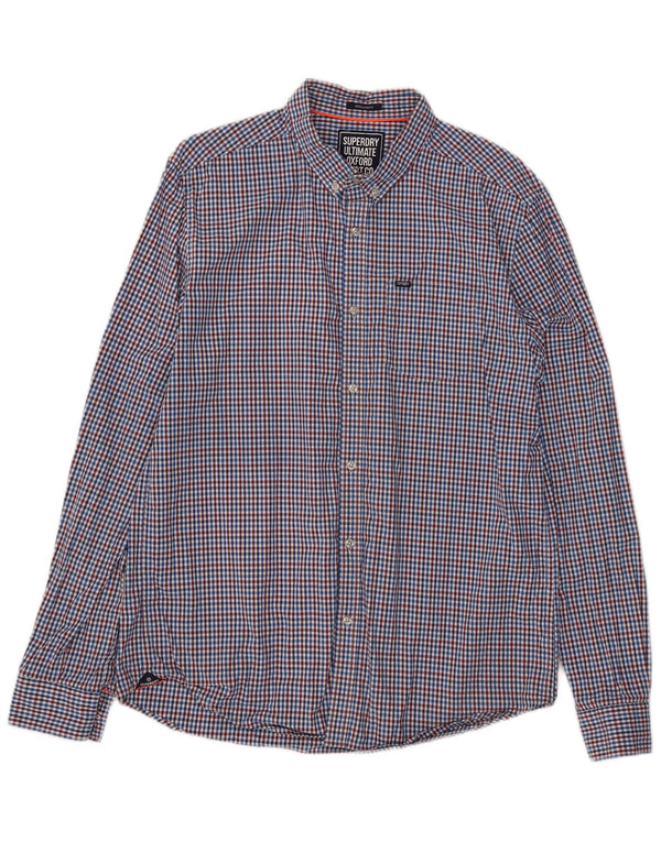 Superdry Herre Regular Fit skjorte XL Blue Gingham Cotton