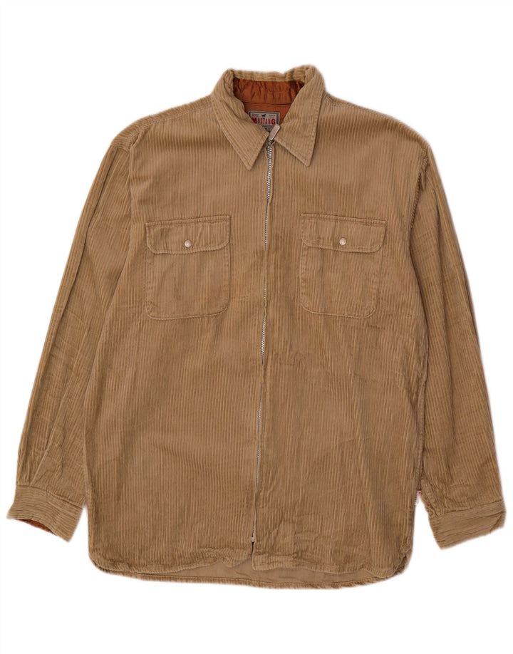 Mustang Herre Corduroy-skjorte Medium Beige Bomuld