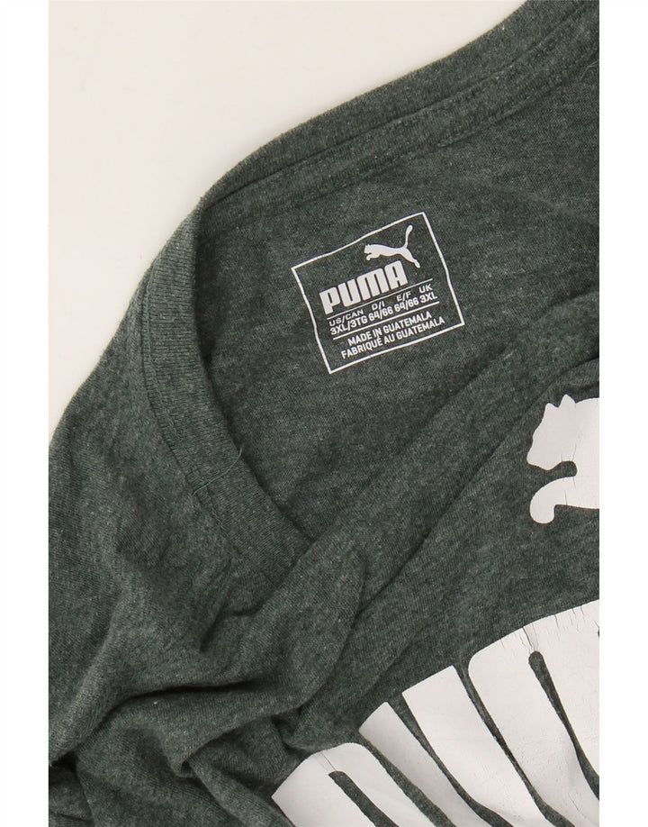PUMA Grafisk T-shirt top til mænd 3XL Grøn Flecked