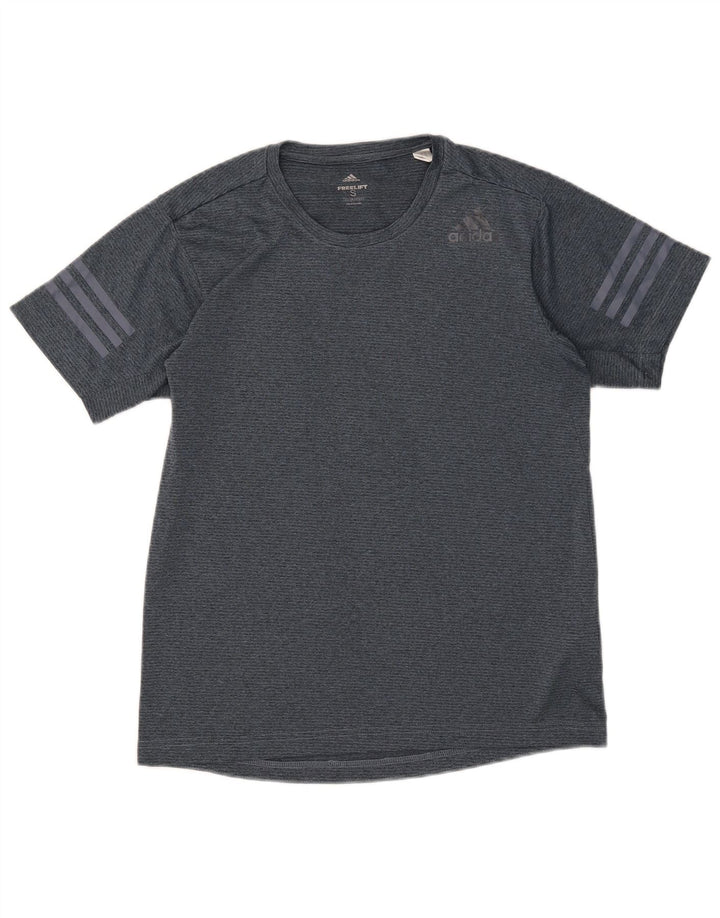 ADIDAS Herre Climacool T-Shirt Top Lille Blå Flecked Polyester