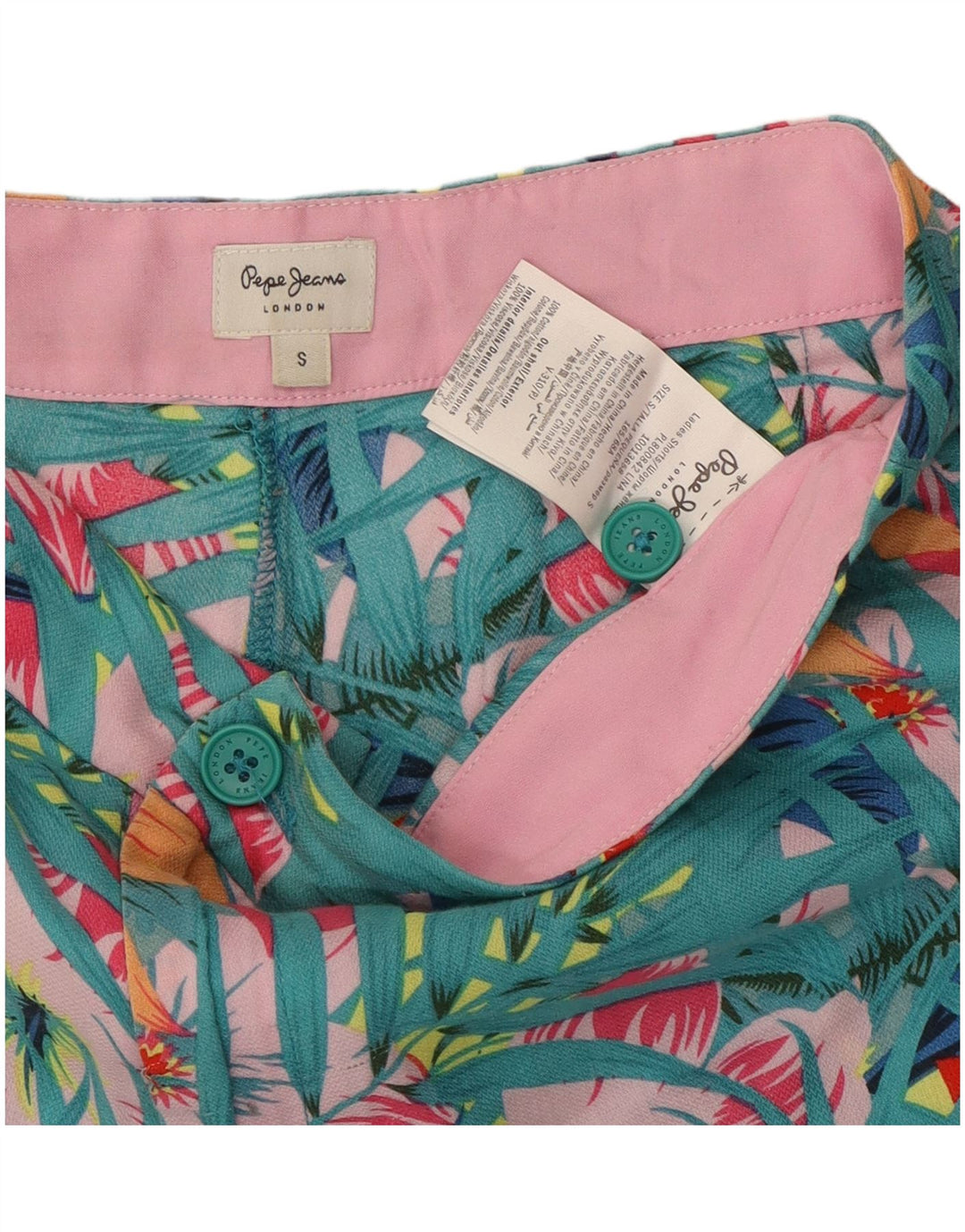 PEPE Jeans Dame Hot Pants Små W27 Flerfarvet Blomsterbomuld