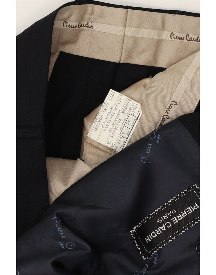 Pierre Cardin Herre 2-delt jakkesæt IT 48 Medium W32 L32 Sort nålestribe