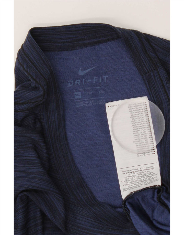 Nike Dri Fit T-shirt top til mænd 2XL marineblå flækket polyester