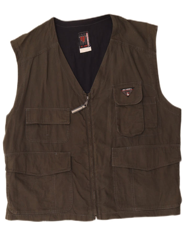 MC Kee's Herre Utility Gilet UK 42 XL brun bomuld