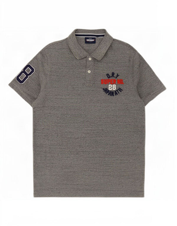 Superdry Grafisk Polo Shirt til mænd 3XL Grå Flecked Bomuld