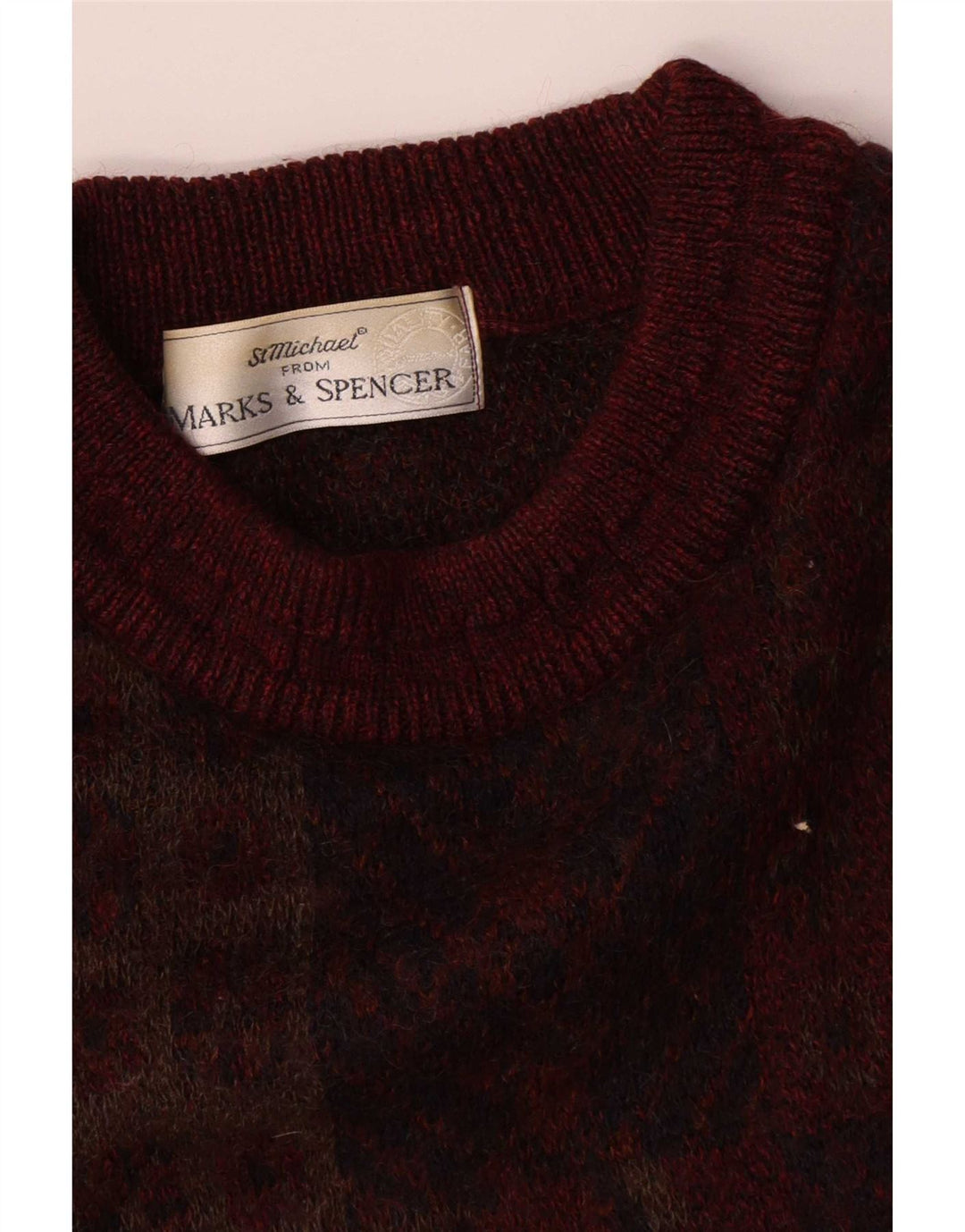 Marks & Spencer Herre St. Michael Crew Neck Jumper Sweater Medium Burgundy