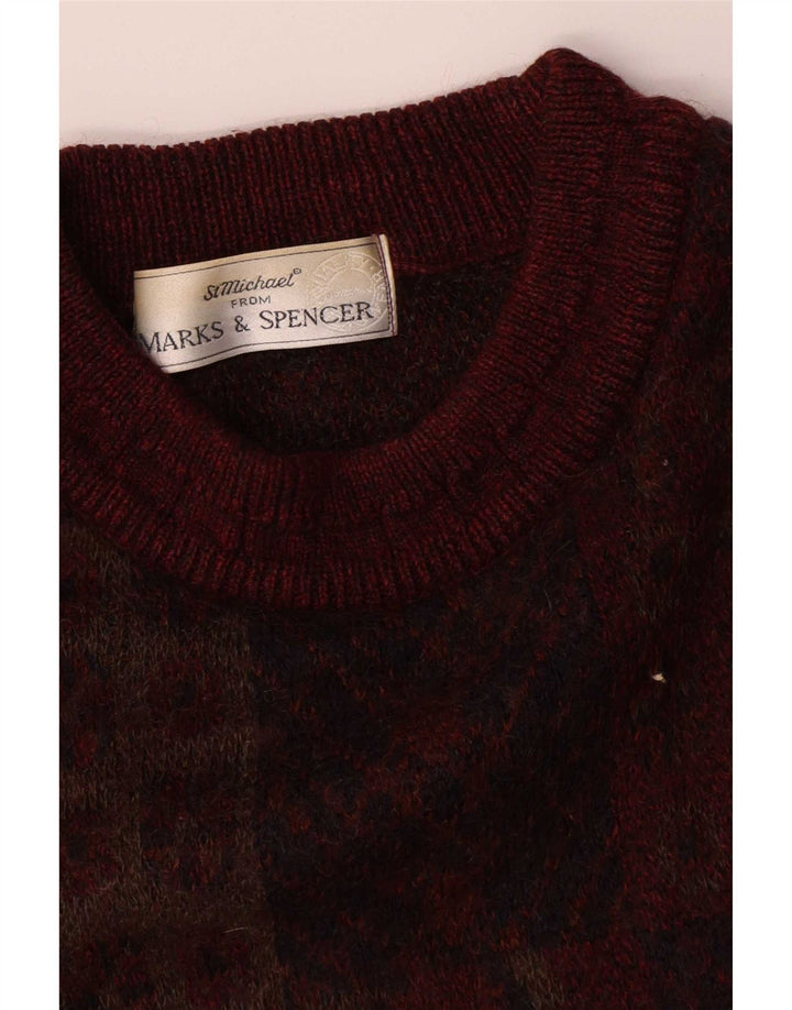Marks & Spencer Herre St. Michael Crew Neck Jumper Sweater Medium Burgundy