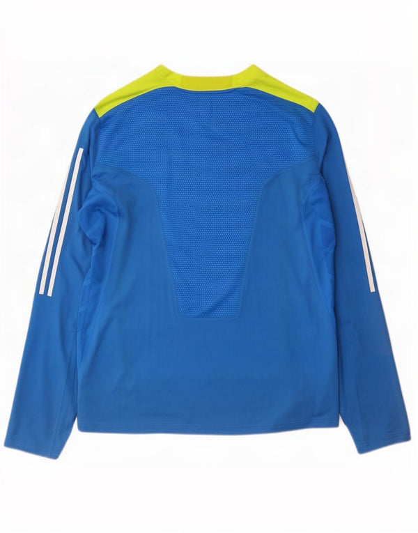 Adidas Mens Climacool Regular Fit Top Long Sleeve Large Blue Colourblock