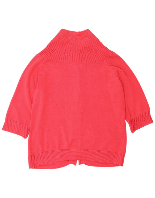 Marks & Spencer dame cardigan sweater med 3/4 ærmer UK 20 2XL Pink Bomuld