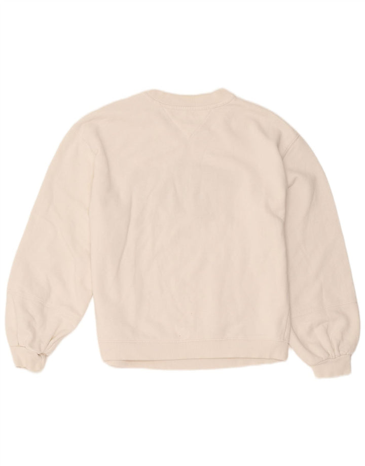 Tommy Hilfiger Herre Grafisk Sweatshirt Jumper Medium Hvid Bomuld