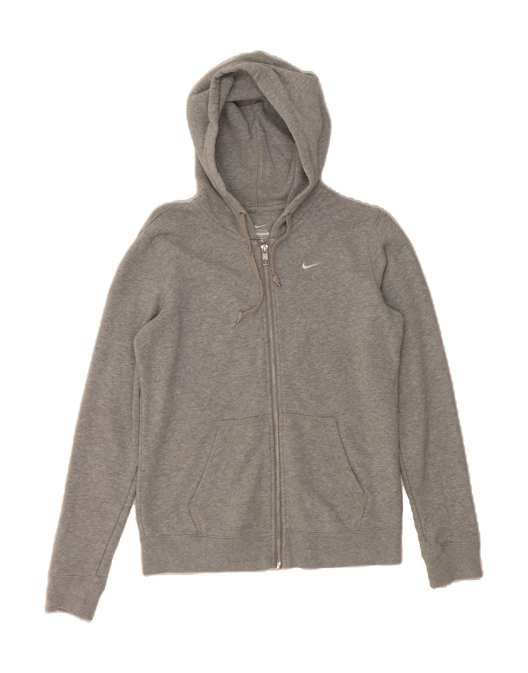 NIKE Womens Zip Hoodie Sweater UK 14 Medium Grey Cotton Vintage Nike and Second-Hand Nike from Messina Hembry 