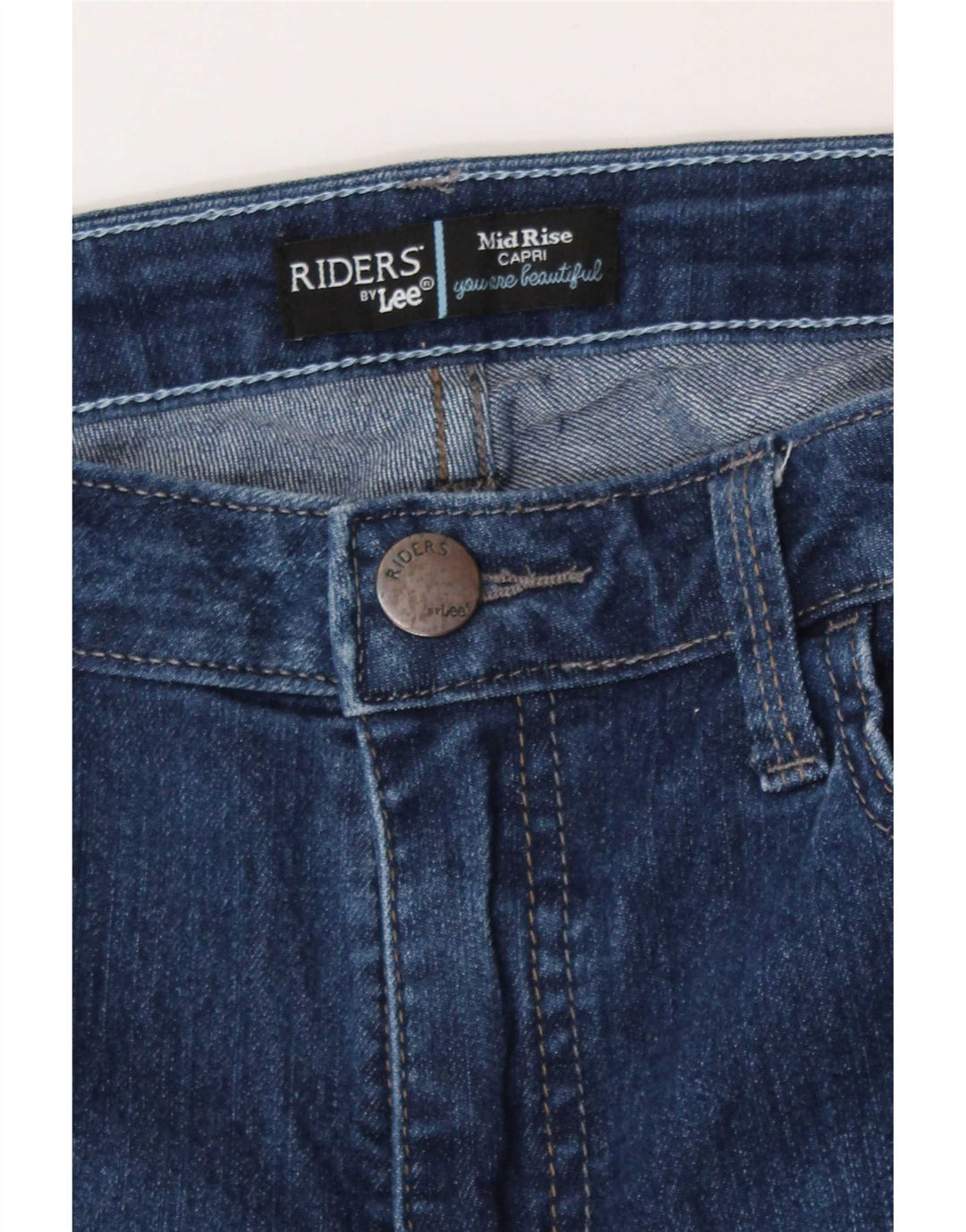 Lee Dame Mid Rise Capri Jeans W32 L21 Blå