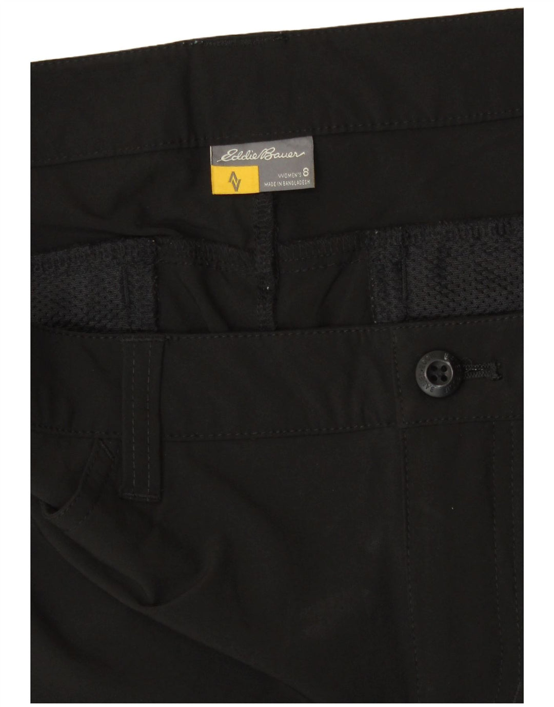 Eddie Bauer Dame Cargo Shorts US 8 Medium W30 Sort Polyester