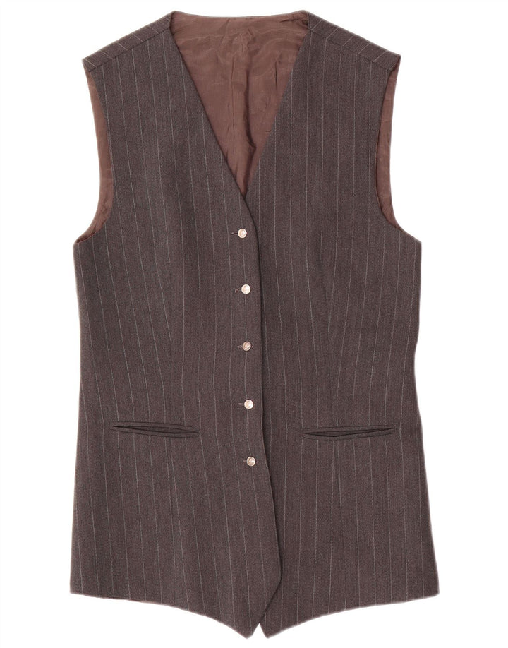 Gino Sartore Dame Longline Blazer Jacket IT 40 Lille Grå Stribet