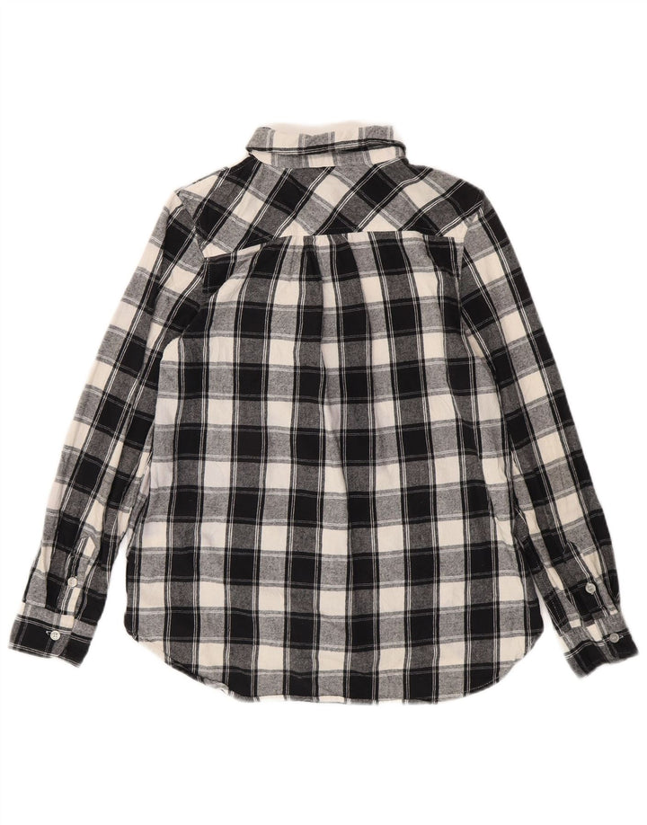 LEVI'S Flanelskjorte til kvinder UK 10 Lille sort ternet bomuld
