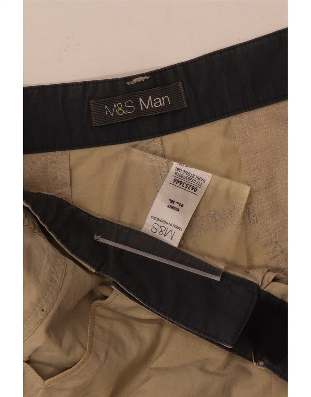Marks & Spencer Herre Cargo Shorts W36 Large Beige Bomuld