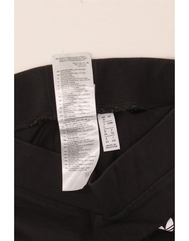 ADIDAS Womens Leggings UK 8 Small Black Bomuld