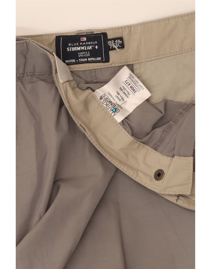 MARKS & SPENCER Straight Cargo-bukser til mænd W40 L31 Grå polyamid