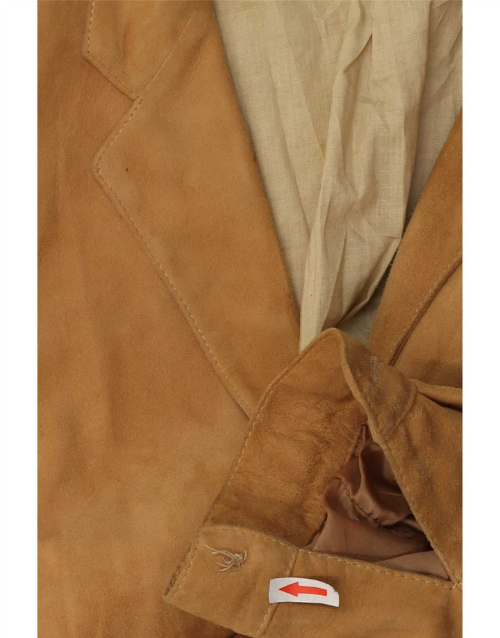 Vintage dame ruskindsjakke IT 46 Stort beige læder
