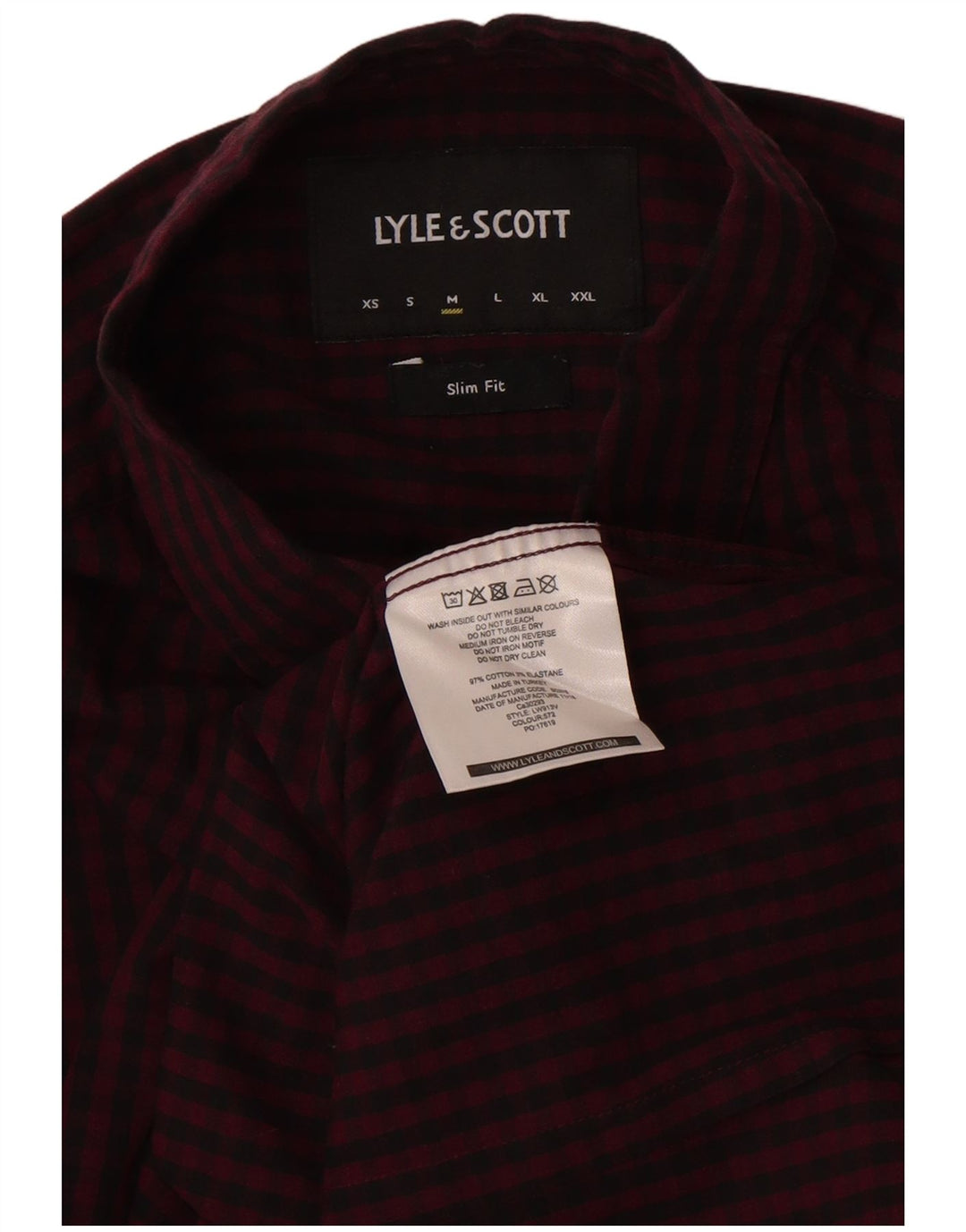 Lyle & Scott Herre Slim Fit skjorte Medium Burgundy Gingham Cotton