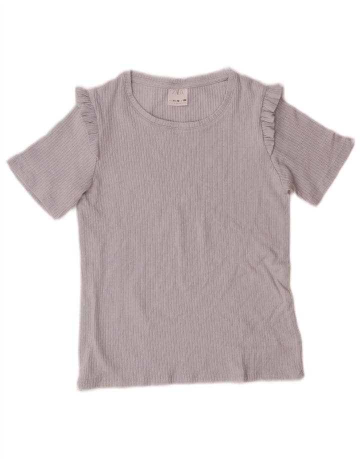 Zara Pige T-Shirt Top 11-12 År Blå