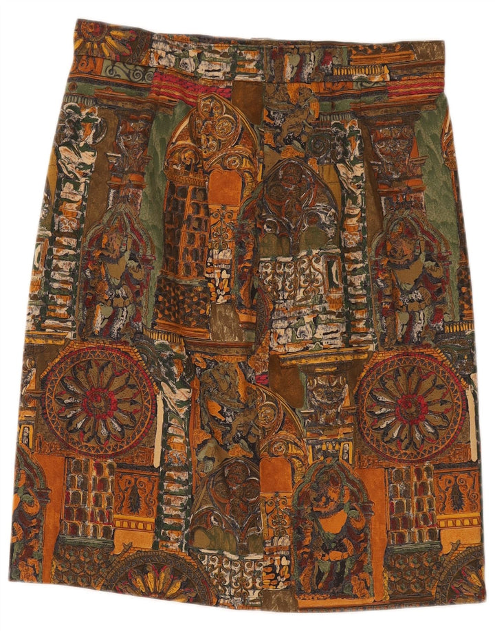 VINTAGE Kvinders abstrakt mønster lige nederdel W30 Medium Flerfarvet