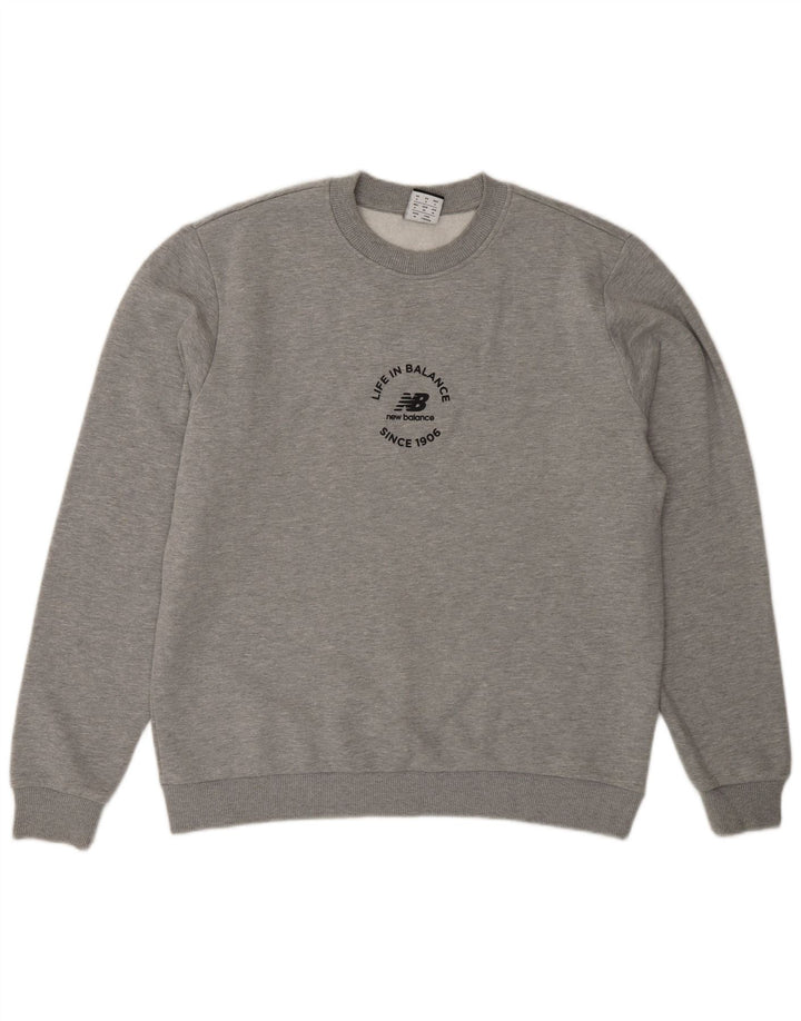 New Balance Herre Grafisk Sweatshirt Jumper lille grå bomuld