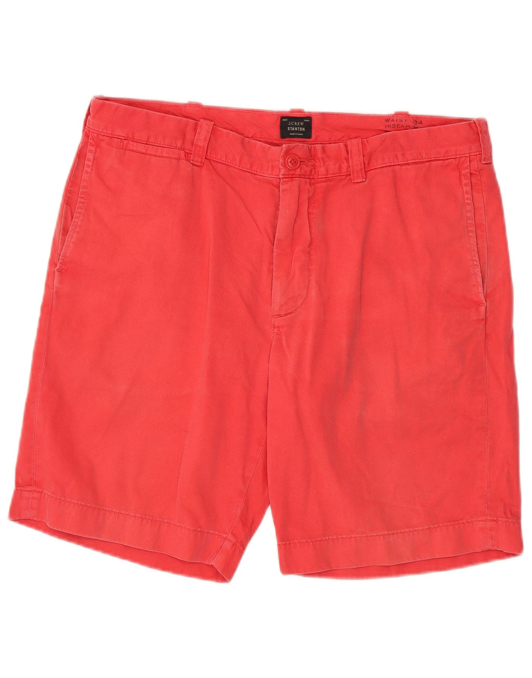 J. CREW Stanton Chino Shorts til mænd W34 Large Pink Bomuld