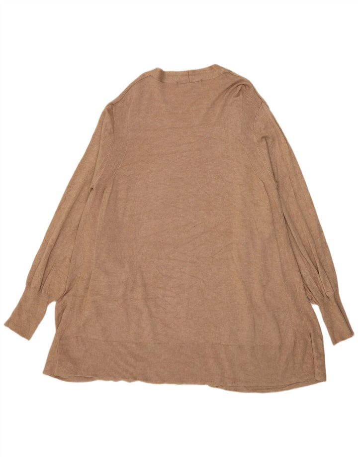 Marks & Spencer Dame Longline Åben Cardigan Sweater UK 16 Large Beige