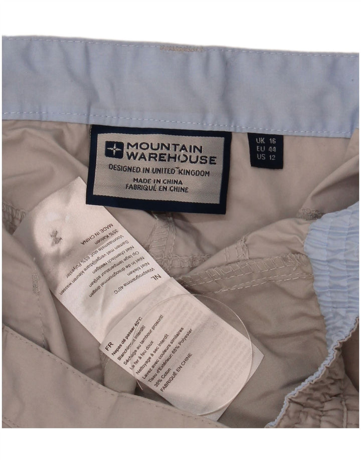 Mountain Warehouse Womens Bermuda Shorts UK 16 Large W34 Beige Polyester