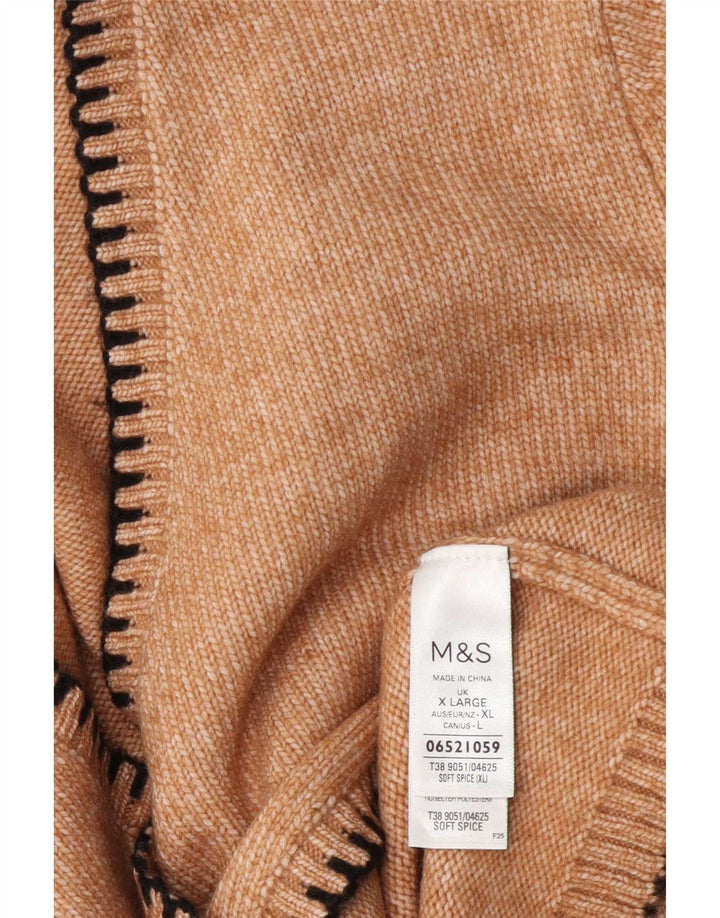 Marks & Spencer Dame oversized cardigan sweater UK 18 XL Brun Flecked