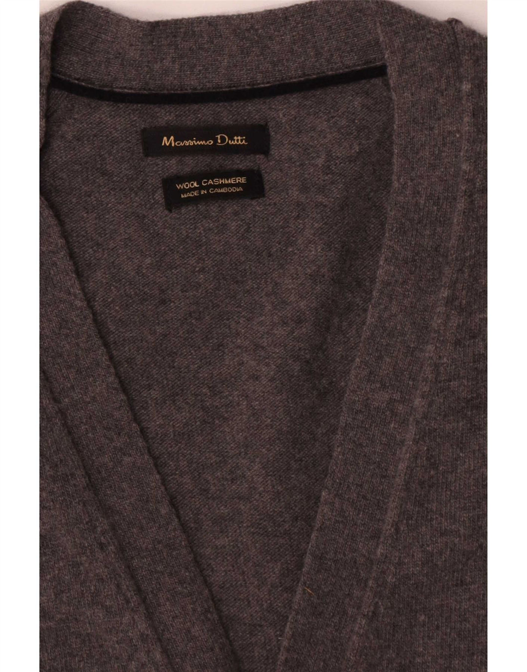 Massimo Dutti Herre ærmeløs cardigantrøje Medium Grå Uld